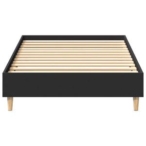 Giroletto senza Materasso-Struttura Letto Nero 90x200 cm in Legno Multistrato