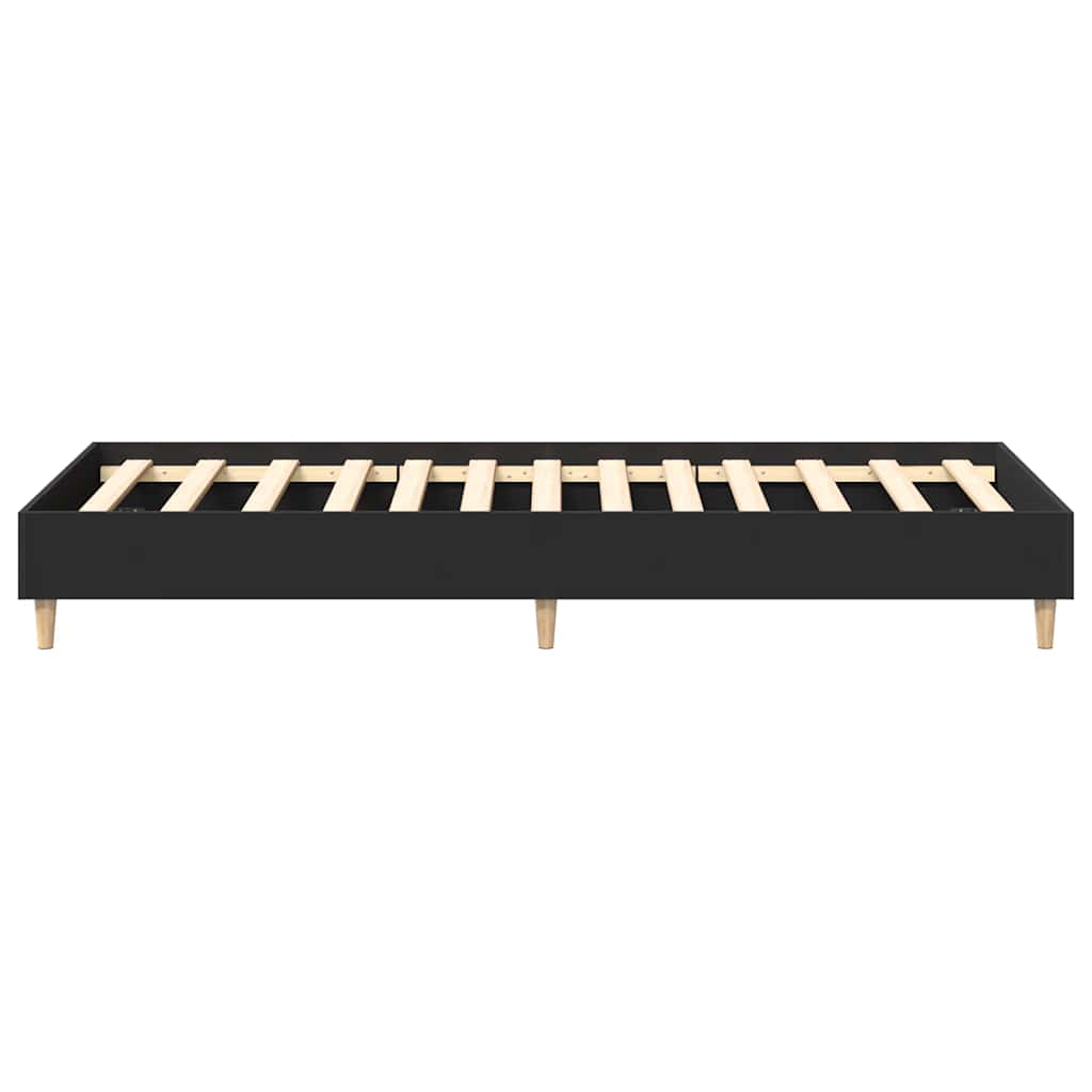 Giroletto senza Materasso-Struttura Letto Nero 90x200 cm in Legno Multistrato
