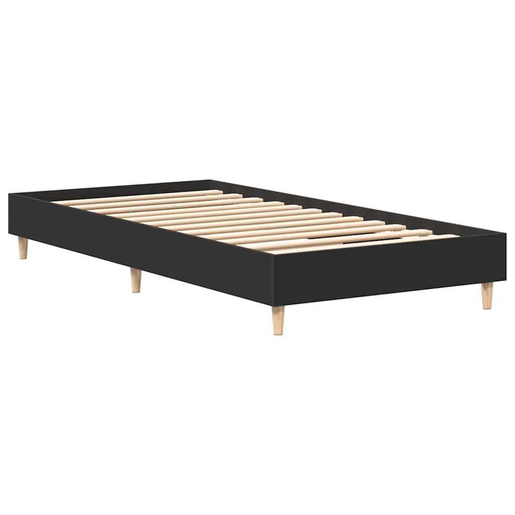 Giroletto senza Materasso-Struttura Letto Nero 90x200 cm in Legno Multistrato