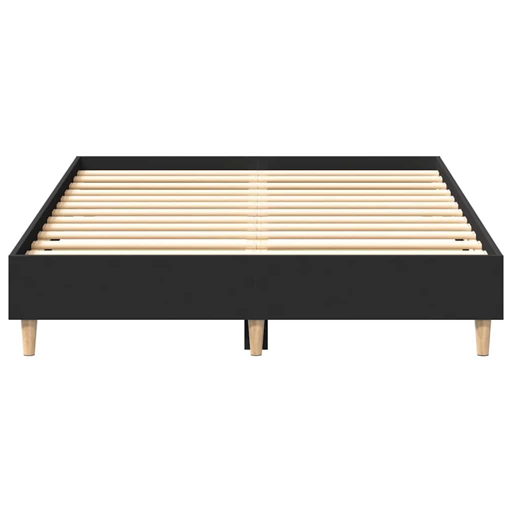 Giroletto senza Materasso-Struttura Letto Nero 140x190 cm in Legno Multistrato