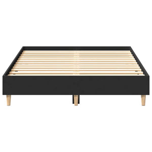 Giroletto senza Materasso-Struttura Letto Nero 140x190 cm in Legno Multistrato
