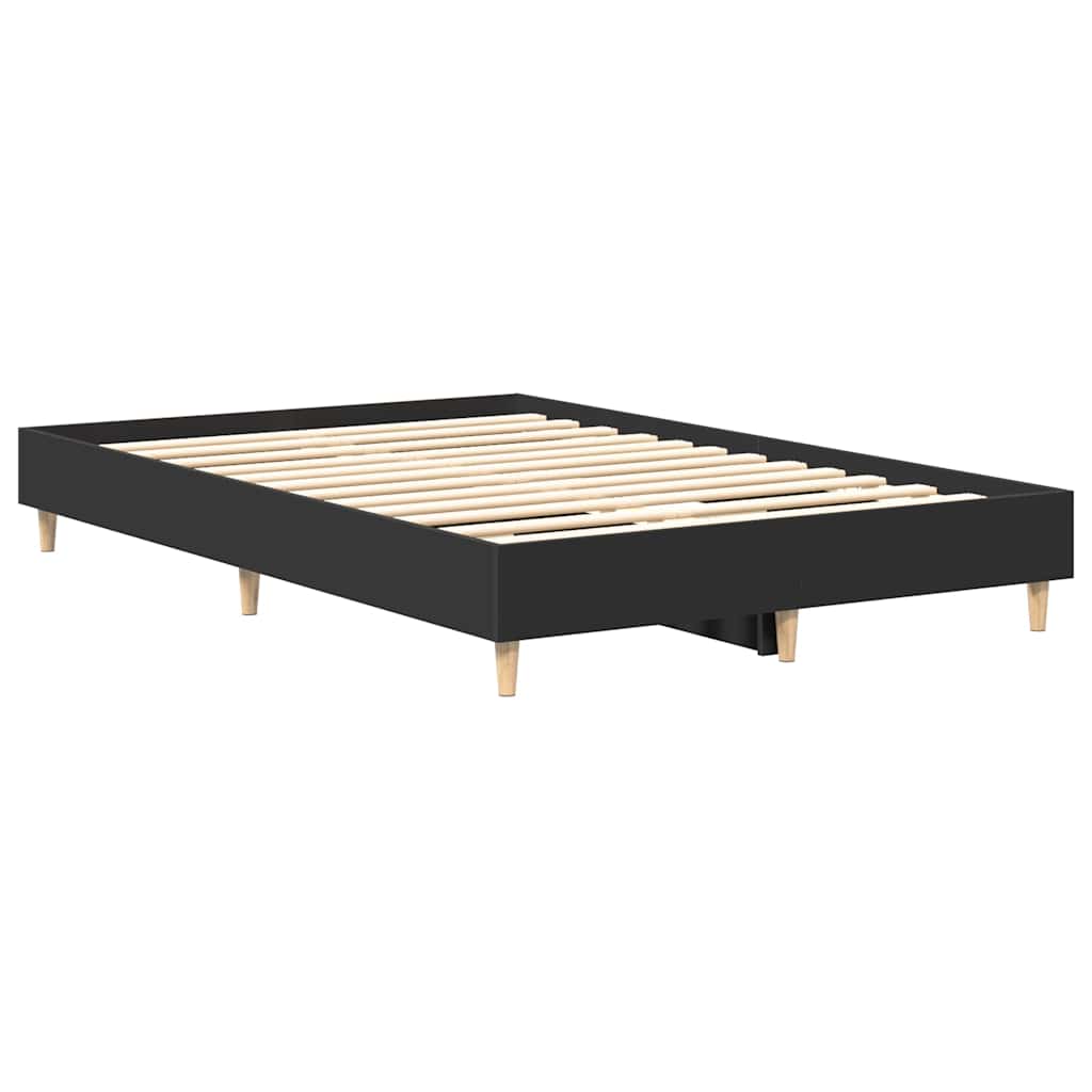 Giroletto senza Materasso-Struttura Letto Nero 140x190 cm in Legno Multistrato