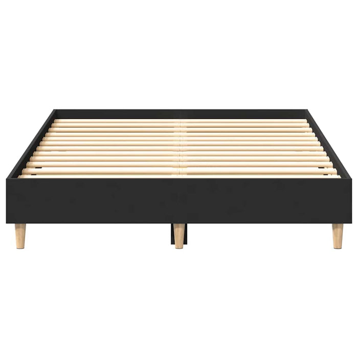 Giroletto senza Materasso-Struttura Letto Nero 135x190 cm in Legno Multistrato