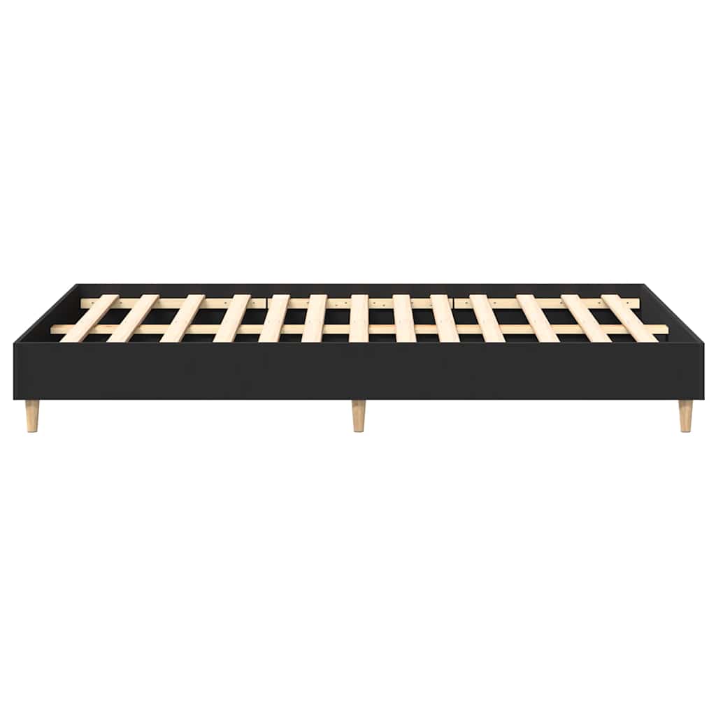 Giroletto senza Materasso-Struttura Letto Nero 135x190 cm in Legno Multistrato