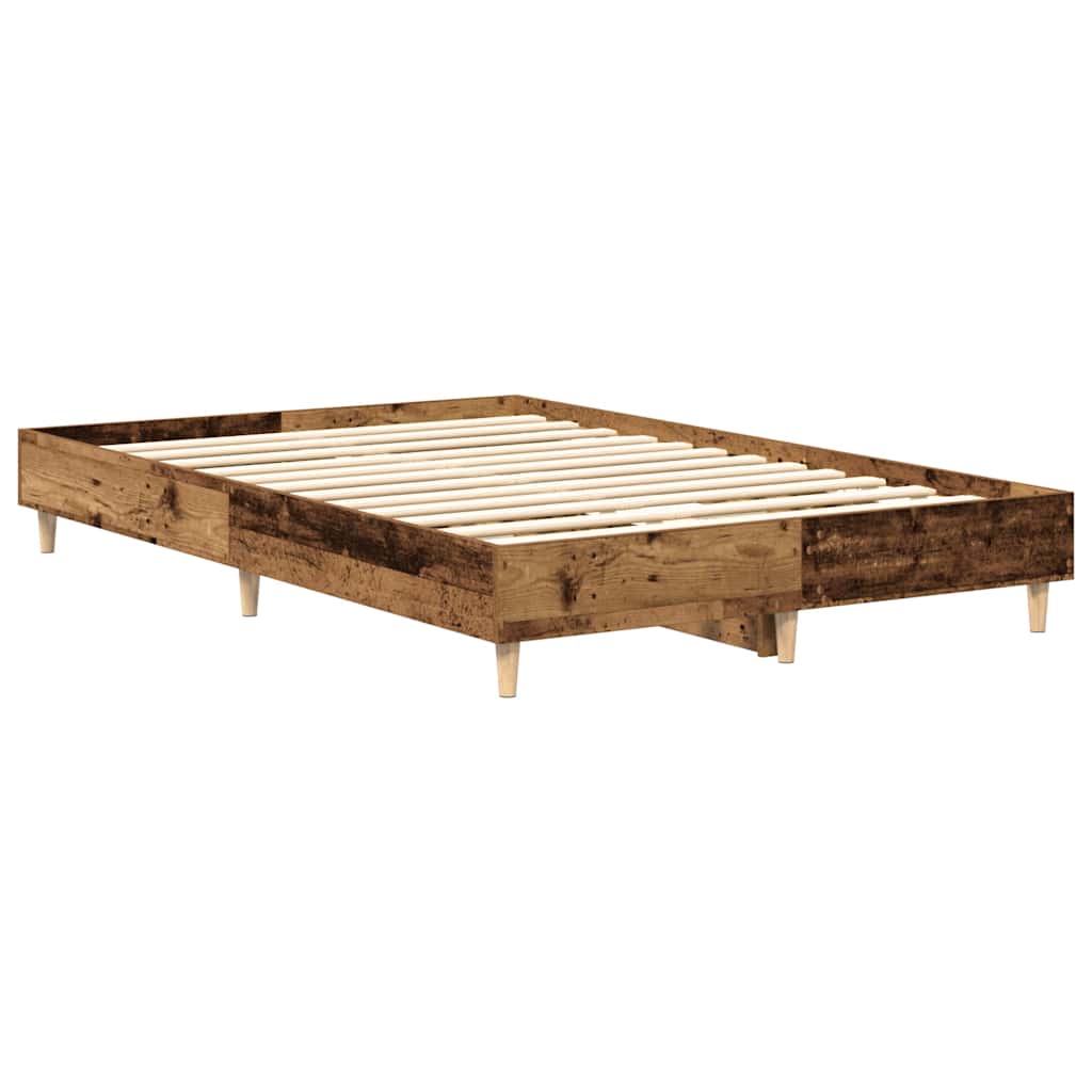 vidaXL Giroletto senza Materasso Legno Antico 135x190 cm in Truciolato