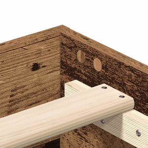 vidaXL Giroletto senza Materasso Legno Antico 135x190 cm in Truciolato