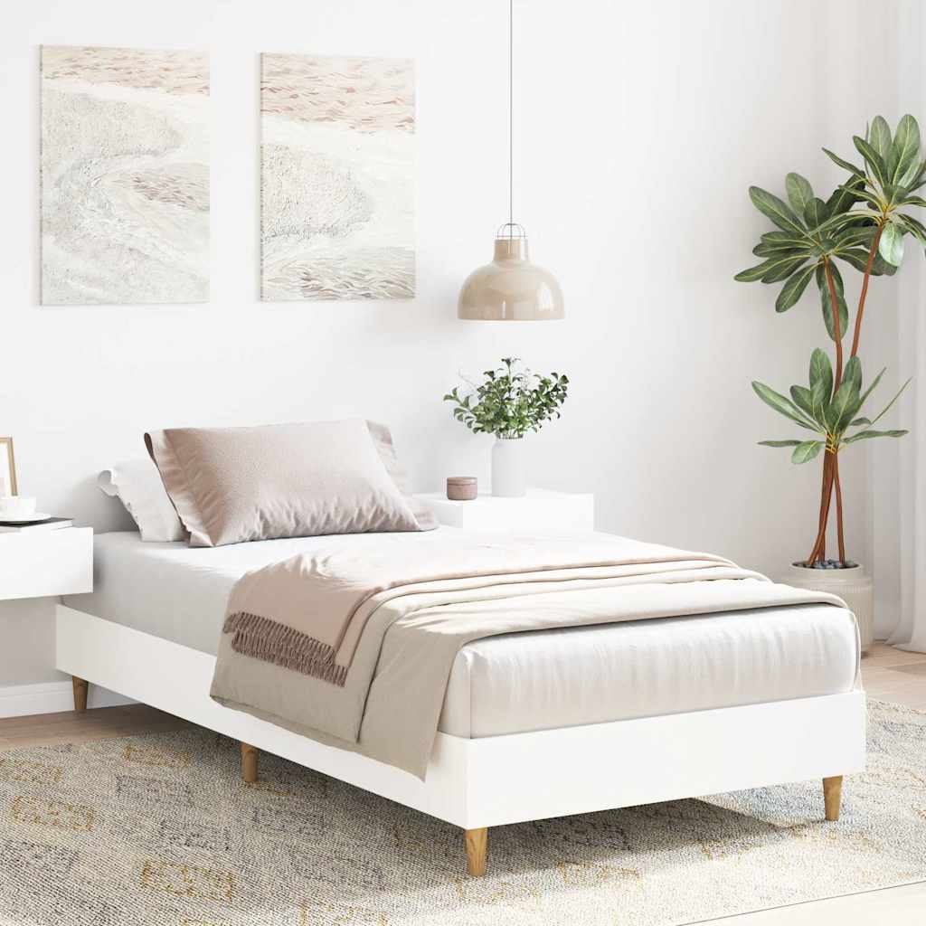 Giroletto senza Materasso-Struttura Letto Bianco 90x190 cm in Legno Multistrato