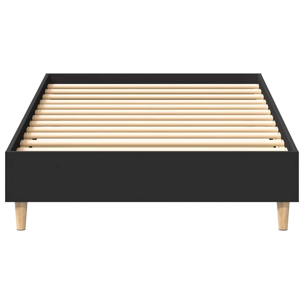 Giroletto senza Materasso-Struttura Letto Nero 90x190 cm in Legno Multistrato
