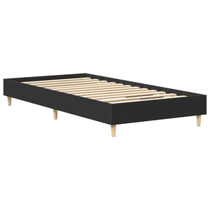Giroletto senza Materasso-Struttura Letto Nero 90x190 cm in Legno Multistrato