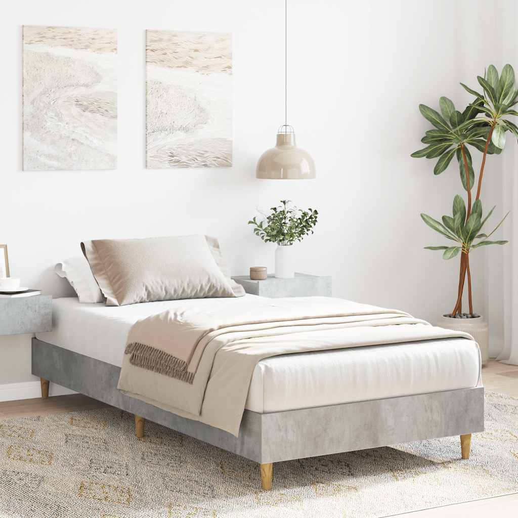 vidaXL Giroletto senza Materasso Grigio Cemento 90x190 cm Truciolato