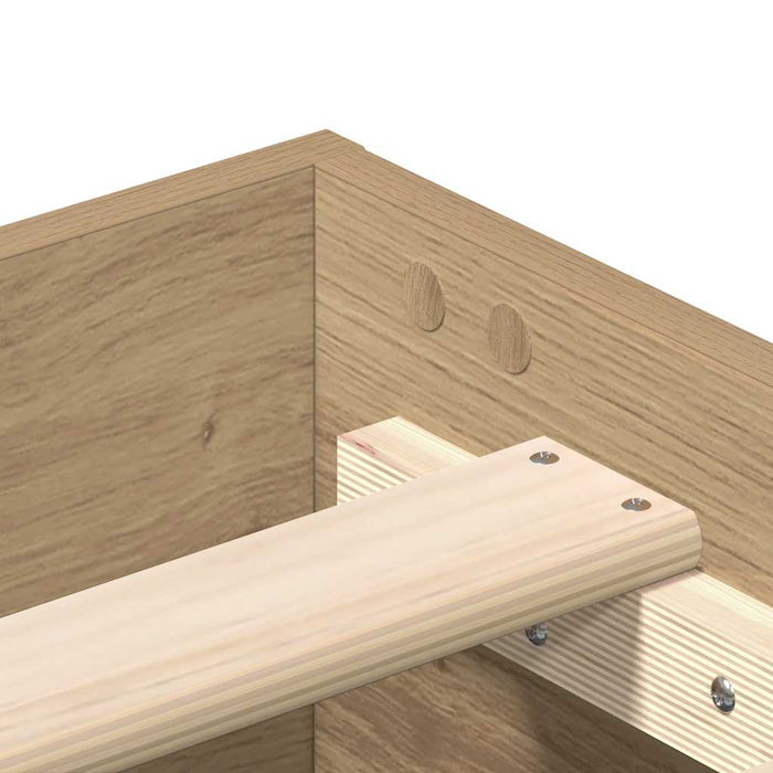 vidaXL Giroletto senza Materasso Rovere Artigianale 90x190 cm