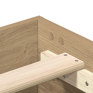 Giroletto senza Materasso-Struttura Letto Rovere Artigianale 75x190 cm 407826