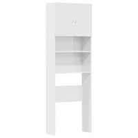 Mobile Lavatrice Bianco Lucido 64x24x190cm in Legno Multistrato 861117