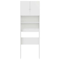 Mobile Lavatrice Bianco Lucido 64x24x190cm in Legno Multistrato 861117