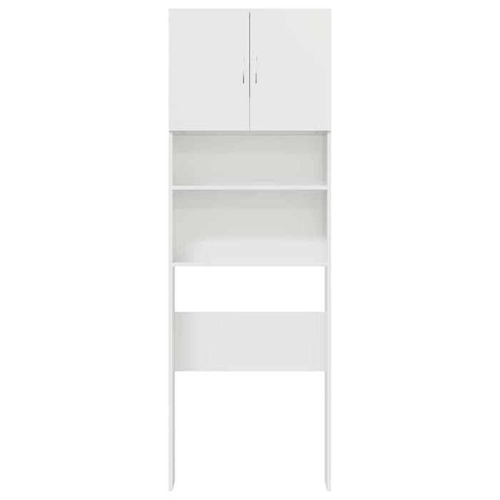 Mobile Lavatrice Bianco Lucido 64x24x190cm in Legno Multistrato 861117