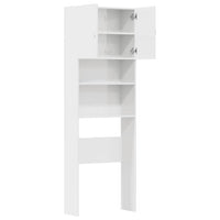 Mobile Lavatrice Bianco Lucido 64x24x190cm in Legno Multistrato 861117