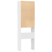 Mobile Lavatrice Bianco Lucido 64x24x190cm in Legno Multistrato 861117