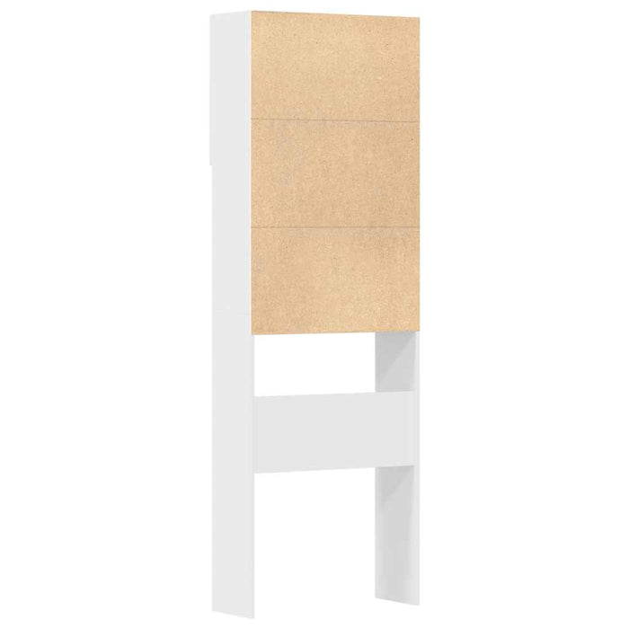 Mobile Lavatrice Bianco Lucido 64x24x190cm in Legno Multistrato 861117