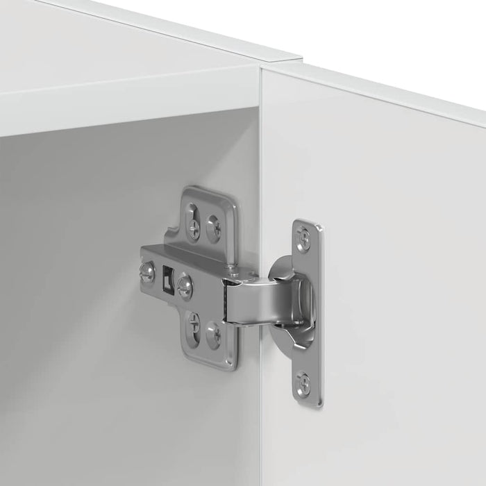 Mobile Lavatrice Bianco Lucido 64x24x190cm in Legno Multistrato 861117