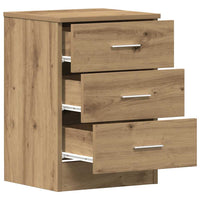 Comodini 2 pz-Set di 2 Tavolino da notte Rovere Artigianale 38x35x55 cm Legno Multistrato