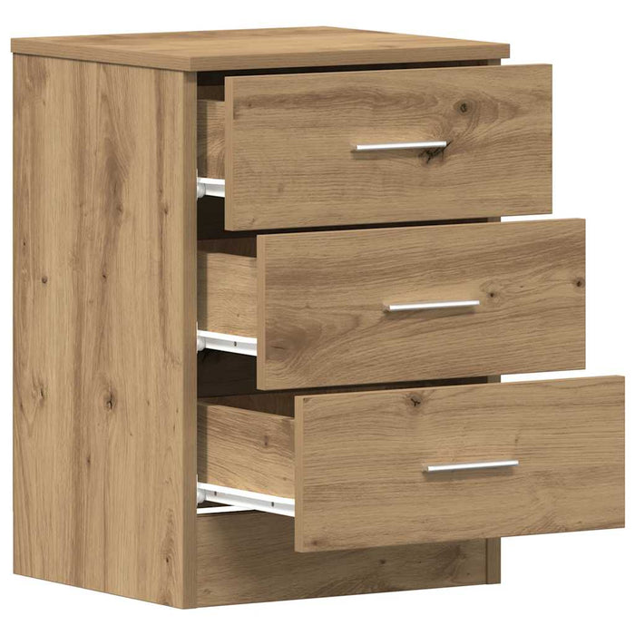 Comodini 2 pz-Set di 2 Tavolino da notte Rovere Artigianale 38x35x55 cm Legno Multistrato