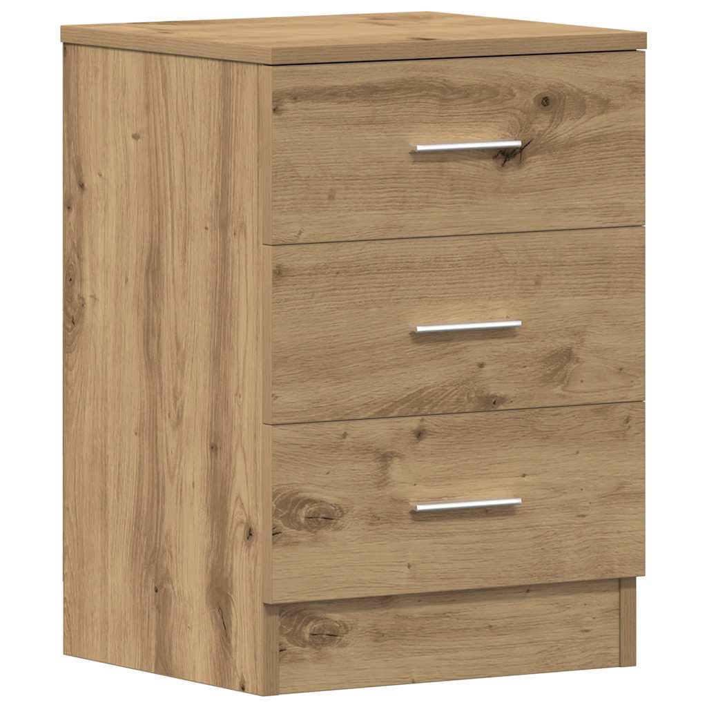 Comodini 2 pz-Set di 2 Tavolino da notte Rovere Artigianale 38x35x55 cm Legno Multistrato