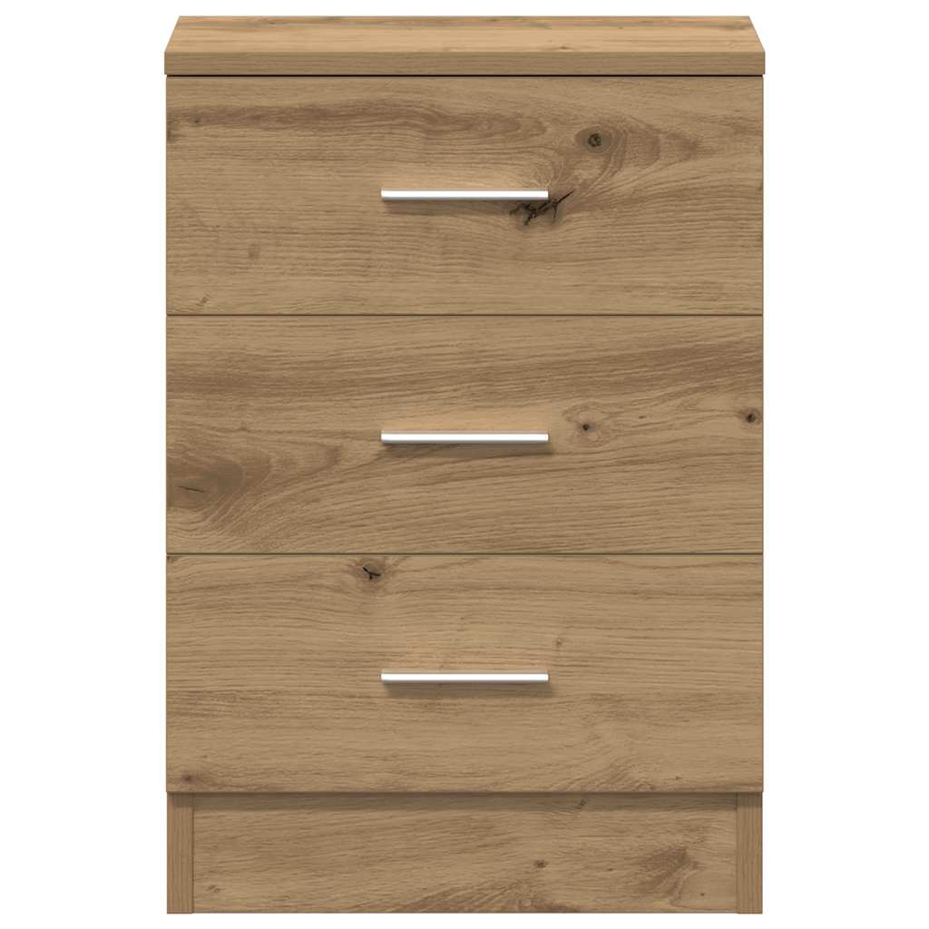 Comodini 2 pz-Set di 2 Tavolino da notte Rovere Artigianale 38x35x55 cm Legno Multistrato