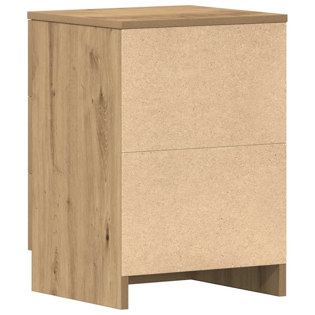 Comodini 2 pz-Set di 2 Tavolino da notte Rovere Artigianale 38x35x55 cm Legno Multistrato