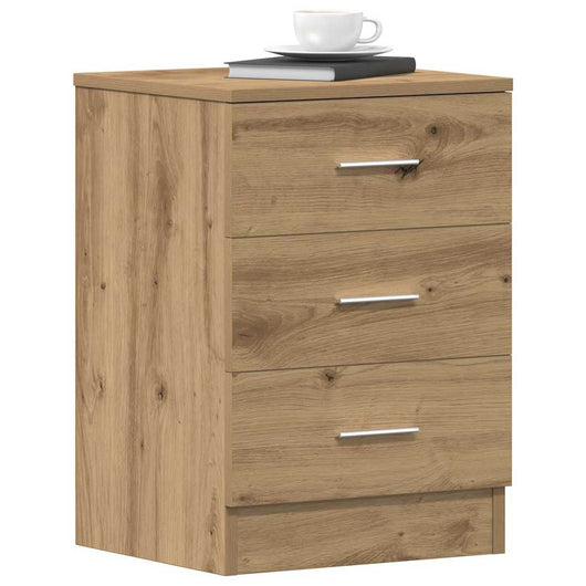 Comodini 2 pz-Set di 2 Tavolino da notte Rovere Artigianale 38x35x55 cm Legno Multistrato