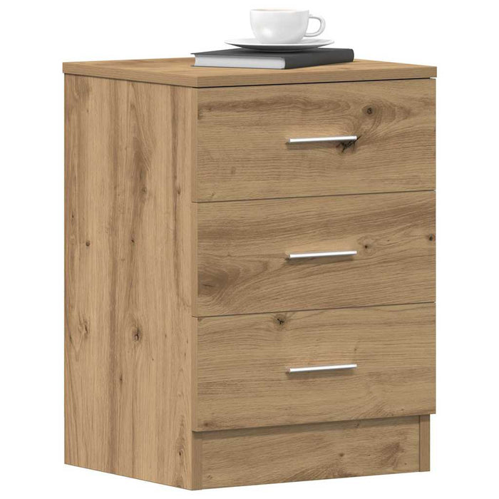 Comodini 2 pz-Set di 2 Tavolino da notte Rovere Artigianale 38x35x55 cm Legno Multistrato