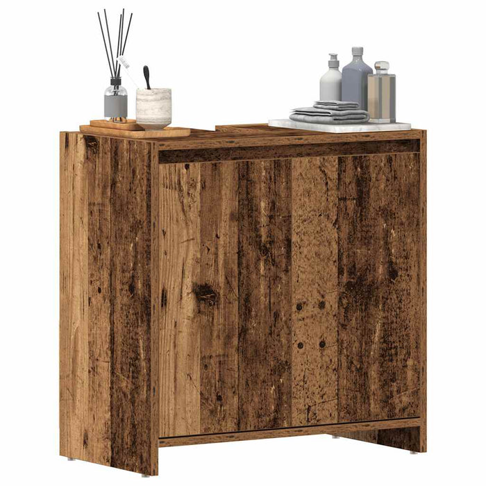 Mobile Lavabo Bagno-Armadietto da bagno Legno Antico 60x33x60 cm Legno Multistrato 686079
