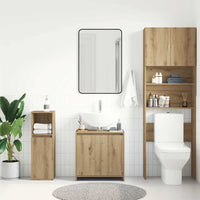 Mobile Lavabo Bagno Rovere Artigianale Legno Multistrato 861146