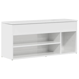 vidaXL Panca Porta Scarpe Bianco Lucido 102x30,5x45 cm Truciolato