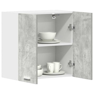 Pensile da Cucina-Mobile Cucina da Parete Grigio Cemento 60x31x60 cm Legno Multistrato