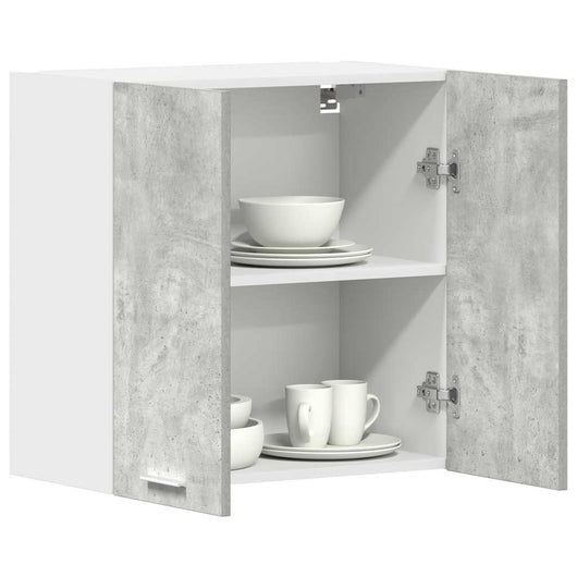 Pensile da Cucina-Mobile Cucina da Parete Grigio Cemento 60x31x60 cm Legno Multistrato