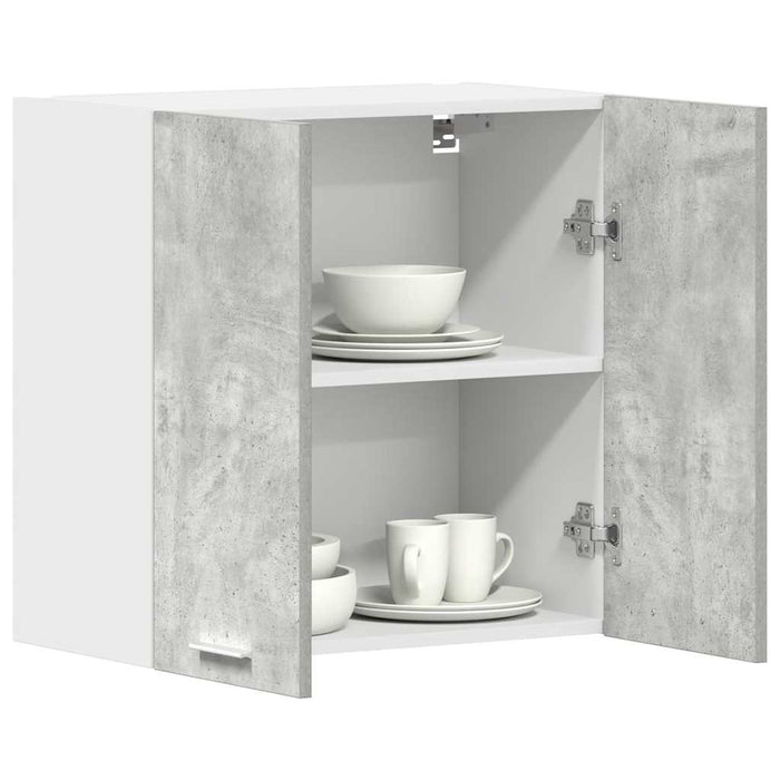 Pensile da Cucina-Mobile Cucina da Parete Grigio Cemento 60x31x60 cm Legno Multistrato