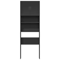Mobile Lavatrice Nero 64x24x190 cm in Legno Multistrato