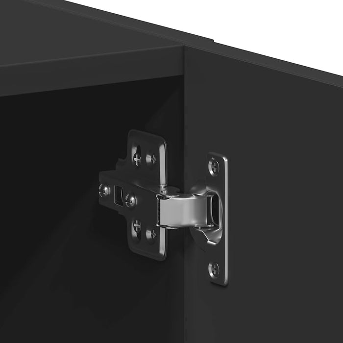 Mobile Lavatrice Nero 64x24x190 cm in Legno Multistrato 862390