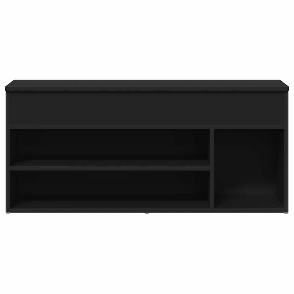Panca Porta Scarpe Nera 102x30,5x45 cm in Legno Multistrato 862704