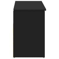 Panca Porta Scarpe Nera 102x30,5x45 cm in Legno Multistrato