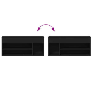 Panca Porta Scarpe Nera 102x30,5x45 cm in Legno Multistrato 862704