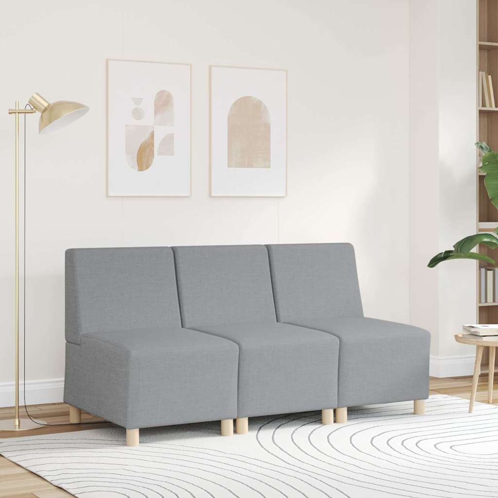 Divano componibile senza braccioli-Sofa Modulare-Divanetto grigio chiaro 55 cm in tessuto