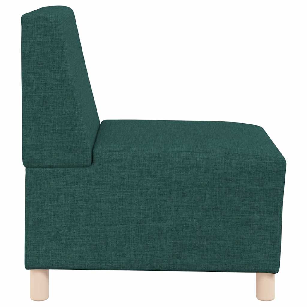 vidaXL Divano componibile senza braccioli verde scuro 55 cm in tessuto