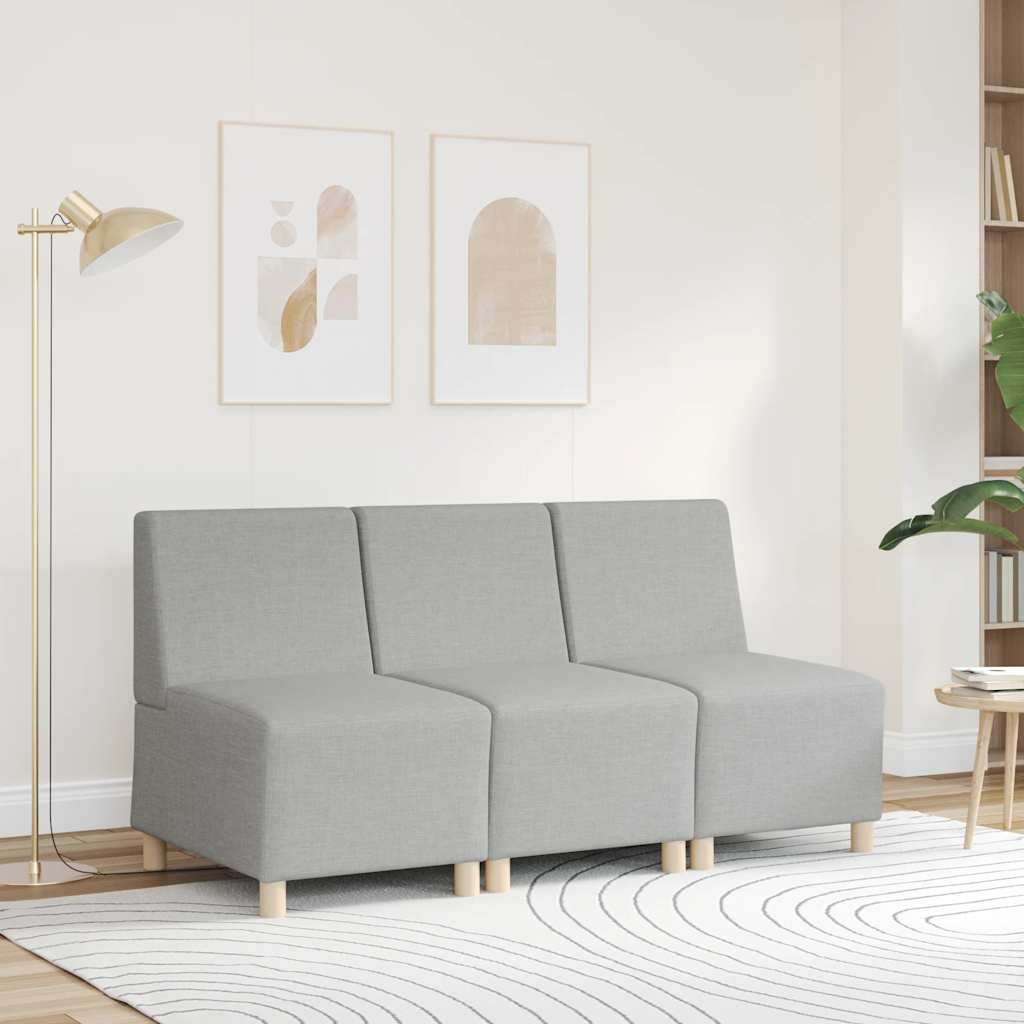 Divano componibile senza braccioli-Sofa Modulare-Divanetto grigio nuvola 55 cm in tessuto