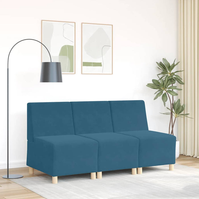 vidaXL Divano componibile senza braccioli blu 55 cm in velluto