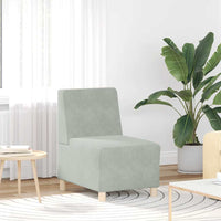 vidaXL Divano componibile senza braccioli grigio chiaro 55 cm in velluto