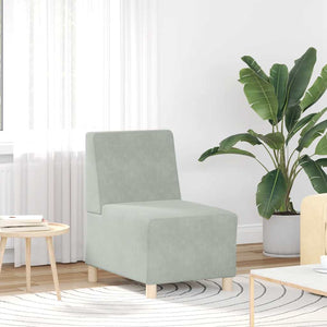 vidaXL Divano componibile senza braccioli grigio chiaro 55 cm in velluto