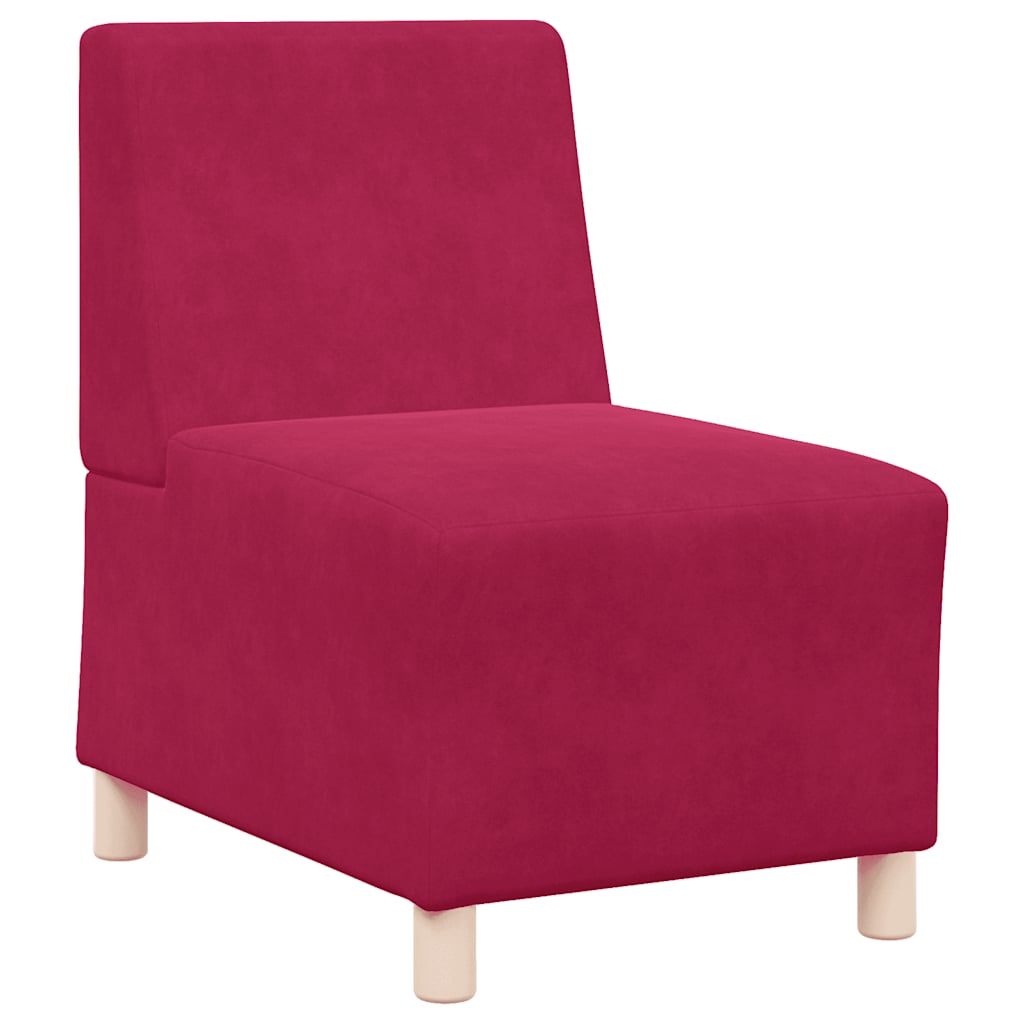 Divano componibile senza braccioli-Sofa Modulare-Divanetto rosso vino 55 cm in velluto