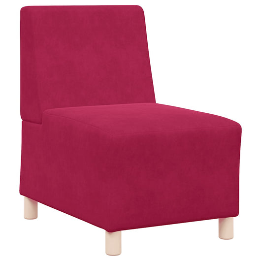 Divano componibile senza braccioli-Sofa Modulare-Divanetto rosso vino 55 cm in velluto