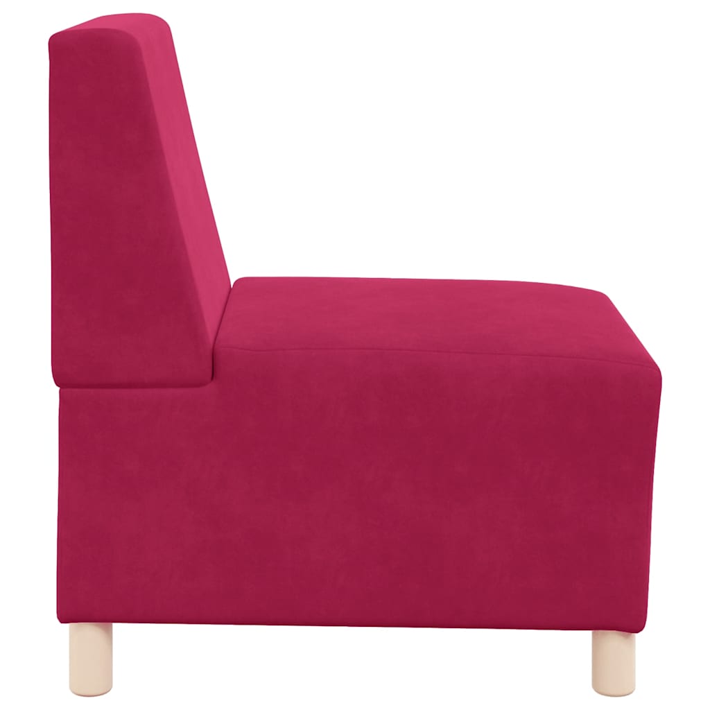 Divano componibile senza braccioli-Sofa Modulare-Divanetto rosso vino 55 cm in velluto